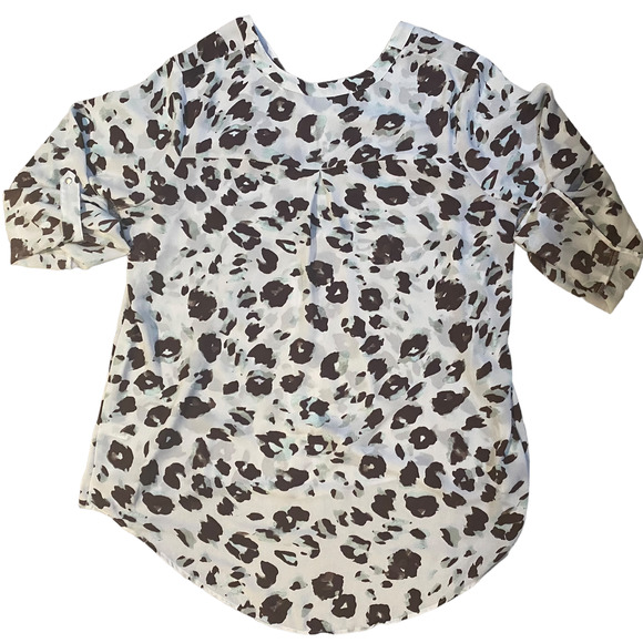 🛍️ Unbranded White Brown Cheetah Print Blouse Women's size 1X - Picture 8 of 8